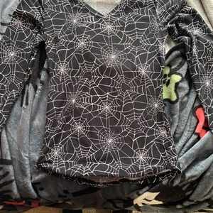 Spider web mall goth y2k long tshirt
